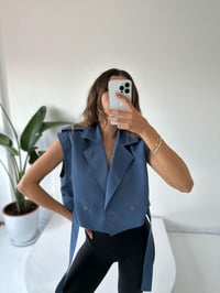 Jamie Mavi Kısa Trençkot GausCEKETGU001812