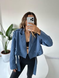 Jamie Mavi Kısa Trençkot GausCEKETGU001812