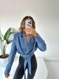 Jamie Mavi Kısa Trençkot GausCEKETGU001812