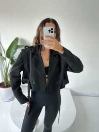 Jamie Siyah Kısa TrençkotGausCEKETGU001815