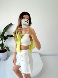 Juana Beyaz Gold Düğmeli ŞortGausŞORTGU001316