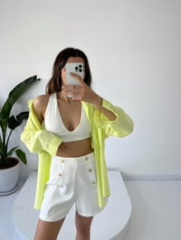 Juana Beyaz Gold Düğmeli ŞortGausŞORTGU001316