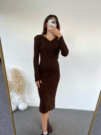 Kahverengi Triko ElbiseGausELBİSEGU00729