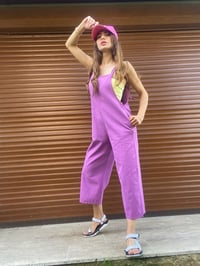 Keten Lila Yan Cepli Bahçıvan TulumGausTULUMGU00320