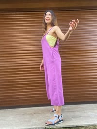 Keten Lila Yan Cepli Bahçıvan TulumGausTULUMGU00320