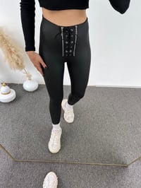 Korseli Çift Fermuarlı Mat Deri TaytGausTAYTGU00800