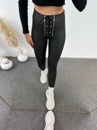 Korseli Çift Fermuarlı Mat Deri TaytGausTAYTGU00800