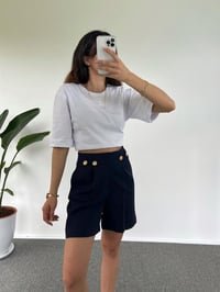 Lacivert Gold Düğmeli Şehir Boy Şort GausŞORTGU001135