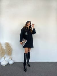 Lin Uzun Siyah Gömlek GausGÖMLEKGU00739