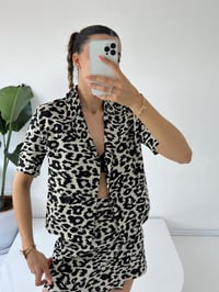 Lindea Leopar Desenli Şort Etekli Ceketli İkili TakımGausTAKIMGU001440