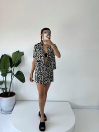 Lindea Leopar Desenli Şort Etekli Ceketli İkili TakımGausTAKIMGU001440