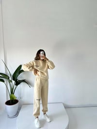 Lucky Bej Oversize Şardonlu Eşofman TakımGausTAKIMGU001830