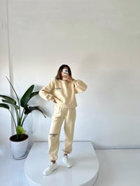Lucky Bej Oversize Şardonlu Eşofman TakımGausTAKIMGU001830