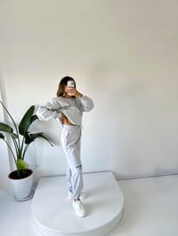 Lucky Gri Oversize Şardonlu Eşofman TakımGausTAKIMGU001828