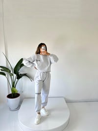 Lucky Gri Oversize Şardonlu Eşofman TakımGausTAKIMGU001828