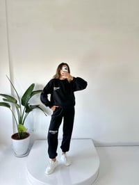 Lucky Siyah Oversize Şardonlu Eşofman TakımGausTAKIMGU001829