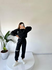 Lucky Siyah Oversize Şardonlu Eşofman TakımGausTAKIMGU001829