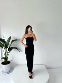 Mary Siyah Straplez Maxi ElbiseGausELBİSEGU001565