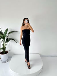 Mary Siyah Straplez Maxi ElbiseGausELBİSEGU001565