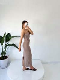 Mila Nude Straplez Drapeli Maxi ElbiseGausELBİSEGU001538