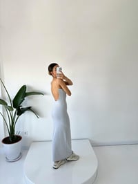 Mirinda Gri Sırt Dekolteli Maxi Elbise GausELBİSEGU001761