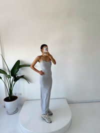 Mirinda Gri Sırt Dekolteli Maxi Elbise GausELBİSEGU001761