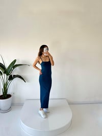 Miusa Mavi  İp Askılı Maxi ElbiseGausELBİSEGU001617