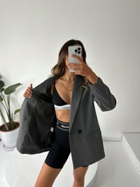 MN Premium Gri Oversize Astarlı Blazer Ceket GausCEKETGU002060