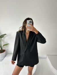 MN Premium Siyah Oversize Astarlı Blazer CeketGausCEKETGU002064