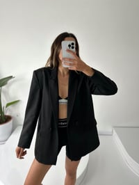 MN Premium Siyah Oversize Astarlı Blazer CeketGausCEKETGU002064