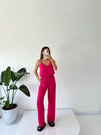 Monita Fuşya Ayrobin İp Askılı Pantolonlu TakımGausTAKIMGU001528