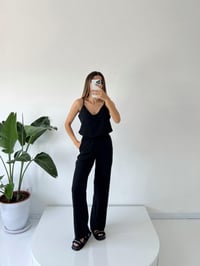 Monita Siyah Ayrobin İp Askılı Pantolonlu Takım GausTAKIMGU001520