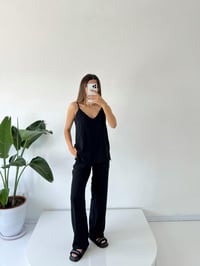 Monita Siyah Ayrobin İp Askılı Pantolonlu Takım GausTAKIMGU001520