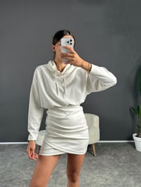 Monte Beyaz Modal Kumaş ElbiseGausELBİSEGU002325