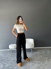 Moves Siyah Yandan Düğmeli PantolonGausTAKIMGU002360