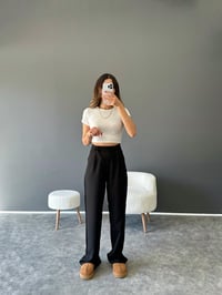 Moves Siyah Yandan Düğmeli PantolonGausTAKIMGU002360