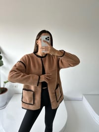 Nefel Camel İthal Kürk İşlemeli CeketGausCEKETGU002290