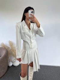 Noemi Beyaz Tasarım Blazer Ceket GausCEKETGU00920