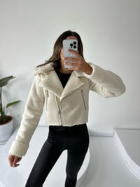 North Ekru İçi Peluş Kürklü Kısa MontGausMONTGU002059