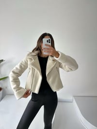 North Ekru İçi Peluş Kürklü Kısa MontGausMONTGU002059