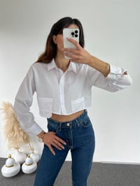 Orijinal Marka Beyaz Crop Gömlek GausGÖMLEKGU00849