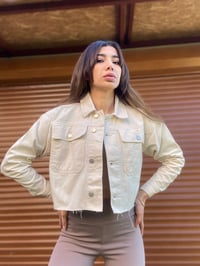 Orijinal Marka Ekru Denim CeketGausCEKETGU00123