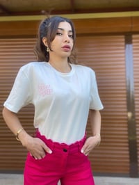 Orijinal Marka Oversize Beyaz-Pembe T-ShirtGausTSHIRTGU00187