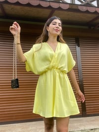 Orijinal Marka Sarı Saten Elbise GausELBİSEGU00374