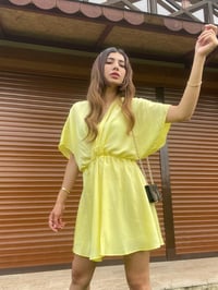 Orijinal Marka Sarı Saten Elbise GausELBİSEGU00374