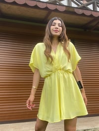 Orijinal Marka Sarı Saten Elbise GausELBİSEGU00374