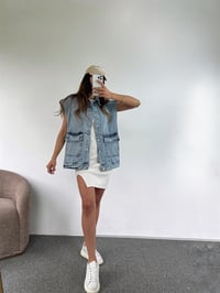 Oversize Jean Cepli Yelek GausYELEKGU00969