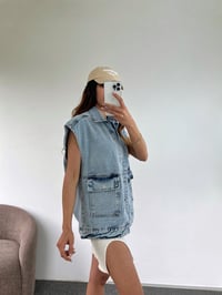 Oversize Jean Cepli Yelek GausYELEKGU00969