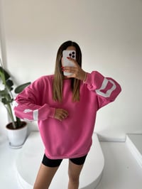 Pembe Arkası Baskılı Oversize SweatshirtGausSWEATSHIRTGU001959