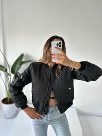 Polina Siyah Fermuar  Bomber  Mevsimlik MontGausCEKETGU001825